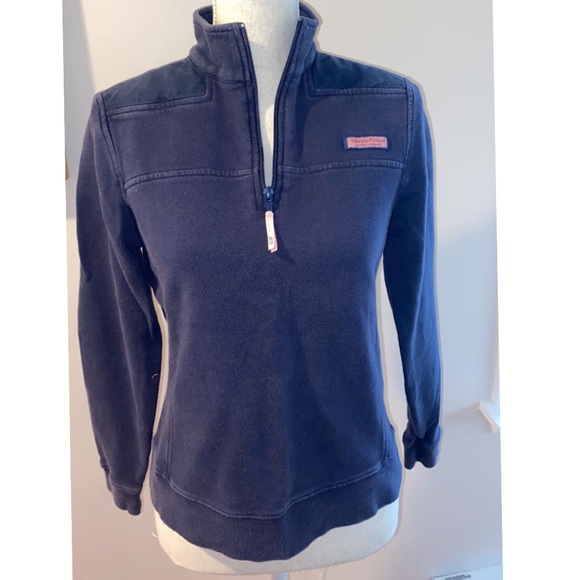 Vineyard Vines Quarter Zip Pullover Navy Sweatshirt Sz S - Picture 3 of 8